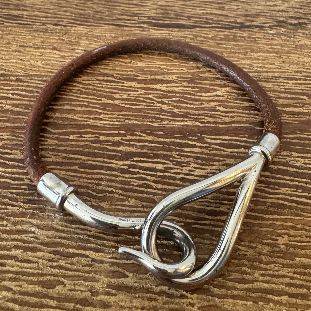 Hermes Hook Bracelet - Silver 7”